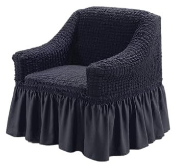 My Palace Aurora Sesselschoner 1 Sitzer Stretch und antirutsch Sesselhusse Fernsehsessel Bezug elastischer Sesselüberwurf mit Schaumstoffankern, 70-120cm Anthrazit