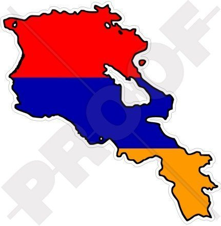 ARMENIA Armenisch Karte-Flagge 100mm Auto & Motorrad Aufkleber, Vinyl Sticker