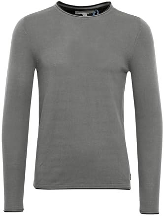 Blend Odin Herren Strickpullover Feinstrick Pullover Mit Rundhals Aus 100% Baumwolle, Größe:M, Farbe:Pewter Mix (70817)