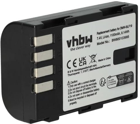vhbw Akku kompatibel mit Panasonic Lumix DMC-GH4R Kamera Digicam DSLR (1100mAh, 7,2V, Li-Ion)