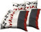Gerald Wittmann 4teilig Bettwäsche-Set 2X 140x200 cm + 2X 70x90 cm, Baumwolle Mako Satin, Kreisen Rot Schwarz Weiß