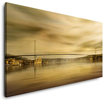 Istanbul Brücke 120x 60cm Panorama Leinwand Bild XXL Format Wandbilder Wohnzimmer Wohnung Deko Kunstdrucke