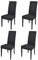 t m c s Tommychairs - 4er Set Moderne Stühle Chiara für Küche und Esszimmer, robuste Struktur aus lackiertem Buchenholz Farbe Schwarz, gepolstert und mit Stoff in der Farbe Schwarz bezogen