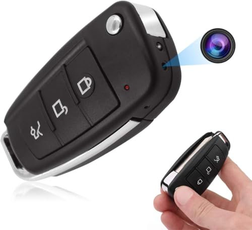 Jiyibidi 1080P Mini Car Key Spy Camera, Portable Small Body Hidden Camera Multi-Functional Video Recorder Pocket Security Camera with Motion Detection and Infrared Night Vision