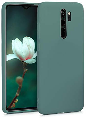 kwmobile Hülle kompatibel mit Xiaomi Redmi Note 8 Pro Hülle - weiches TPU Silikon Case - Cover geeignet für kabelloses Laden - Blaugrün