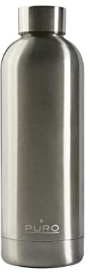 Puro Botella Térmica Hot & Cold 500ml acero, acero inoxidable, Mantiene las bebidas frías 24h y calientes 12h, libre de BPA