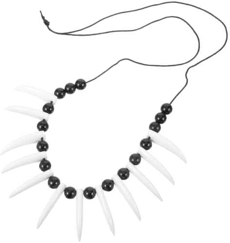 Holibanna Aborigines Necklace Skull Tribal Colorful Beads and Fangs Bracelet Cosplay Fancy Party Dress Up Costume