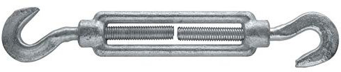 M6 M8 M10 M12 M14 M20 Heavy Duty Galvanised Turnbuckle Screw Straining Tensioner Hook-Hook (1, M6 x 110mm)