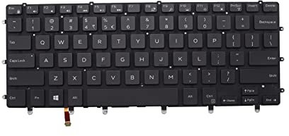 Abakoo New Keyboard Replacement for Inspiron 15 7000 15-7558 15-7568 XPS 15 9550 9560 9570 Precision 5510 m5510 5520 5530 NSK-LV0BW us Backlit Black