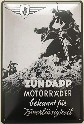 Blechschild 30 x 20 cm Die Wehrmacht - Zündapp Motorräder - Deko7