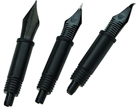 3 Ersatzfedern (fein, extra fein und gebogene Feder) für Hongdian Fountian Pen für Forest 1850, 1851, 6013, 517S und 517D Serien (schwarz)