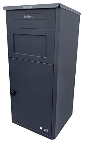 iLoveParcels, scatola grande per pacchi,con serratura a doppia porta, impermeabile, sicura e sicura, codice di blocco,cassetta postale (grigio)