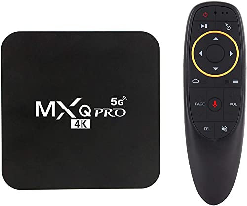 Getue MXQ Pro 5G with Air Mouse Gyroscope Version Android 10.0 TV Box 2021 Upgraded Ram 2GB ROM 16GB Android Smart Box H.265 HD 3D Dual Band 2.4G/5.8G WiFi Quad Core Home Media Player