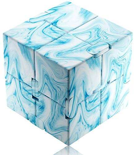 Funxim Infinity Cube, Blaue Textur Unendlicher Würfel Spielzeug, Magic Flip Dekompression Spielzeug, Tötungs Zeit Zappeln Spielwaren Stressabbau
