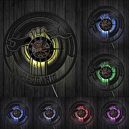 SSCLOCK Pimp Your Riding Orologio da Parete Giradischi in Vinile Orologio da Parete Orologio da Parete Nero Moderno Servizio di Auto Decorazione della Parete