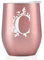 Onebttl Personalised Tumblers with Lids for Women, Monogrammed Coffee Cup with Initial C, Gifts for Her, Girls, Friends, Mum, Bridesmaids, Sisters, Rose Gold
