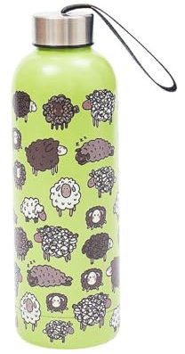 Eco Chic Reusable Thermal Bottle Stainless Steel Leakproof Insulated Water Bottle (Cute Sheep Green)