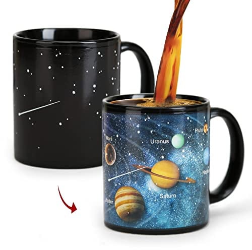 MUGKISS Farbwechsel Kaffeetasse (11oz), Geburtstagsgeschenk für Freund, Geschenk für Weltraum-Enthusiasten, die Sonnensystem, Sterne und Astronomie mögen