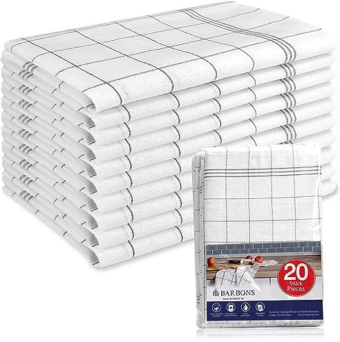 BARBONS Geschirrtücher 20er Set - Baumwolle 50x70 cm - Oeko-TEX Zertifiziert - Küchentextiliensets Trockentücher Küchenhandtücher Küchentücher Geschirrhandtücher Waschbar bis 90 C Anthrazit