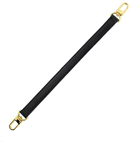 WALLBIG Damen Mini Kurzer Griffriemen for Handtaschen Leder Schultergriff Tasche Geldbörse Kettenriemen Bucket Part Zubehör O-Bag Gürtel (Color : Black, Size : 15 in)