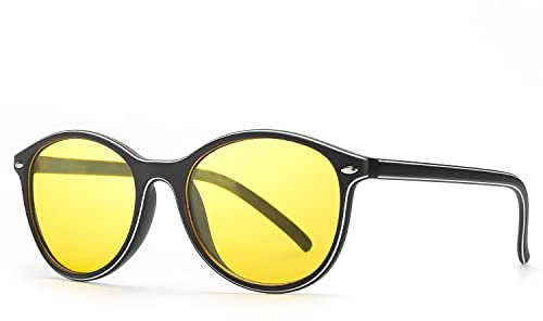 LVIOE Yellow Night Driving Glasses for Women/Men Anti Glare Polarised Driving Night Time glasses