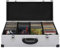 RONGQI Aluminium ABS Silbern CD- und DVD-Aufbewahrungsbox, 56,5 x 29,5 x 18,5 cm, für 80 CDs, DVDs, Medien, Wohnzimmer, Minimalistisch, Abschließbar, 2 Schlüssel
