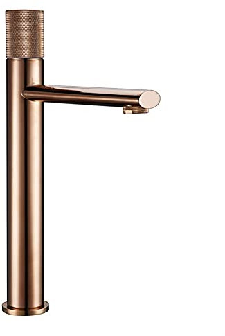 Bathroom Sink Tap Rose Gold Bathroom Brass Basin Faucet, Single Handle Hole Deck Cold And Hot Water Mixer Tall Tap Basin Taps (Color : Rose Gold Tall) Double the comfort