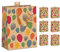 PremiumLine Geschenktaschen 6 Stück edle Geschenktüten Papier Tragetasche aus robustem Kraftkarton DIN A4 Geburtstag Geschenkbeutel Large 26x32x12cm mit farbiger Kordel und Anhänger