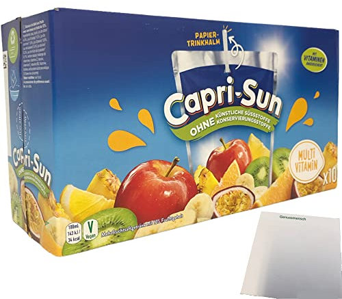 usy Bundle für Capri Sonne Multivitamin mit Papier-Trinkhalm (10x200ml) + usy Block