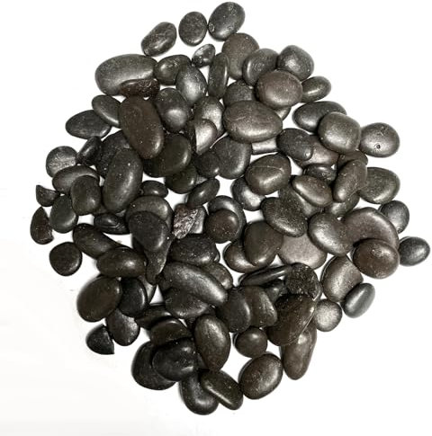 1Buy UK 1kg Black Assorted Natural Decorative Stones Pebbles Craft Table Decoration Pot Vase Fillers Garden Weddings Rocks