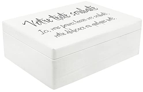 Creative Deco Weiße Personalisierte Geschenke Wunschtext Holzkiste | Dein Eigener Beliebig Text Individuelle Geschenk JGA | Geschenkkiste Geschenkbox | Für Frauen, Männer Paar | 40 x 30 x 14 cm