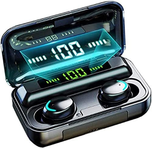 ASDRTB Auriculares inalámbricos, Auriculares inalámbricos controlados por Botones, Auriculares inalámbricos Mini Reales con micrófono en los oídos, Auriculares inalámbricos Impermeables