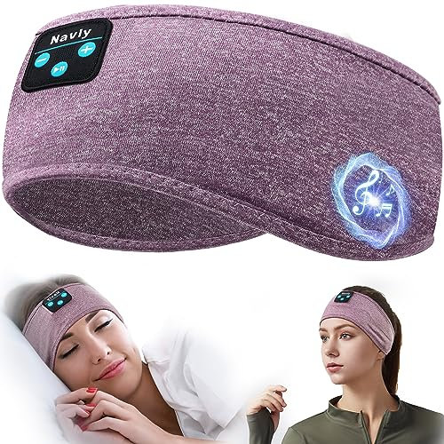 Navly Auriculares para Dormir Auriculares Bluetooth de Diadema, Auriculares para Dormir de Tiempo de reproducción Ultra Largo con Altavoces HD Hi Fi incorporados, Entrenamiento, Yoga