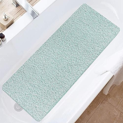Tapis de Douche Antidérapant 40x100cm - Tapis de Baignoire de Sécurité Confort Doux avec Trous de Drainage - Tapis de Bain de Massage en PVC Luffa pour Zones Humides, Séchage Rapide