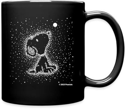 Spreadshirt Peanuts Snoopy Schaut In Den Sternenhimmel Tasse Einfarbig, One size, Schwarz