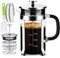 YMMIND French Press Coffee Maker, 21oz, Stainless Steel & Borosilicate Glass, 4-Level Filter System, BPA-Free