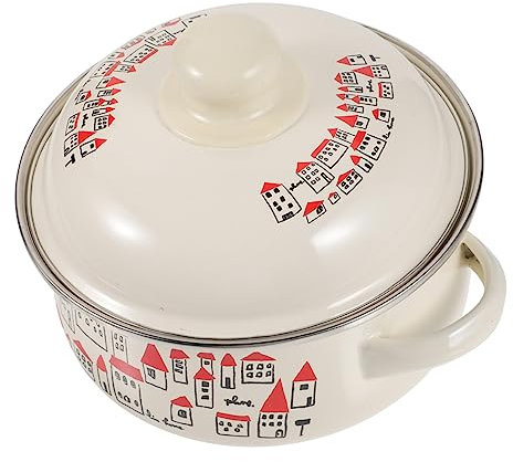 VANZACK Pot en émail marmite dépoque casseroles sur la cuisinière poêle en émail Plat à tajine Induction tajine a Induction faitout Portable Pot de Soupe Casserole de Four
