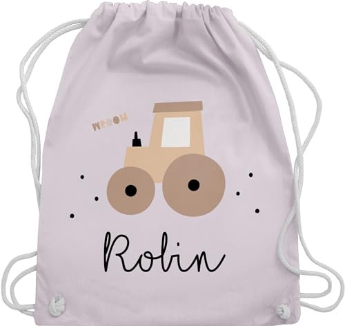 Turnbeutel Rucksack - Süßer Traktor Trecker Schlepper Bulldog - Unisize - Pastell Rosa - personalisierte geschenke kinder stoffbeutel für kindergarten traktoren stoffrucksack