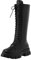 Stivali Neri Donna, Invernali Pelle Alti Anfibi Moda Antiscivolo Biker Stivaletti Comode Platform Biker Boots Motociclista Morbidi Stivali Impermeabile