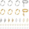 UNICRAFTALE 8 Sets 2 Farben Charms Ring Edelstahl Damenring Ring Und Anhänger Verstellbare Ringe Mit Blatt Charms Manschetten Fingerring Komponenten Für Die DIY Ring Schmuckherstellung