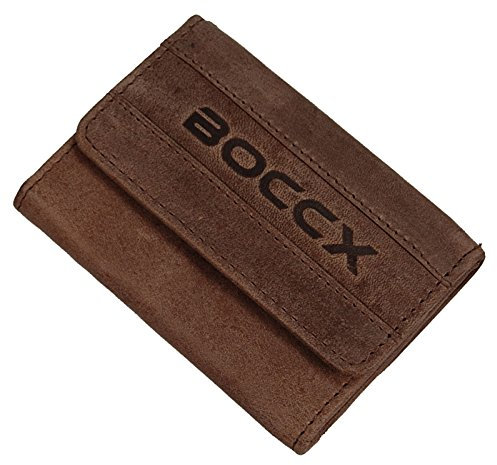 BOCCX Kleines Portemonnaie Damen - Mini Geldbörse Herren Echt Leder (9x7x2cm) - Geldbeutel klein mit Münzfach (Vintage-Brown)