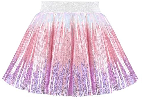 Mädchen Rock Lila Gradient Elastisch Pailletten Tutu Ballett Gr. 98-104,Farbverlauf Lila,98-104