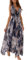 CheChury Women Maxi Dress Summer Sleeveless V-Neck Floral Casual Long Dress Beach Boho Style Deep V Back Sundress Flowy Dresses,Blue,L