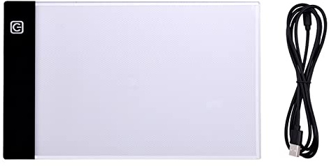 Digital Zeichenbrett A5 mit LED Leuchtkasten Grafiktabletten Pad Grafiktablett Grafikverfolgung Kopieren USB-Tafel Maltisch Schreibblöcke (Color : NO Dimmer)