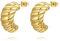 Ohrringe Gold Creolen Gold, Klobige Ohrringe Gold Hypoallergene Edelstahl Ohrringe Damen Offene Ohrstecker Gold Statement Schmuck Damen, Geschenke Für Frauen (Croissant)