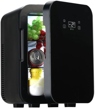 GIZNXBA Mini Frigo De Chambre 10 litres, Petit Frigo Cosmetique avec Affichage De La Température par LCD pour Le Bureau, La Chambre À Coucher, La Voiture, Les Voyages(Color:/Black,Size:110V)
