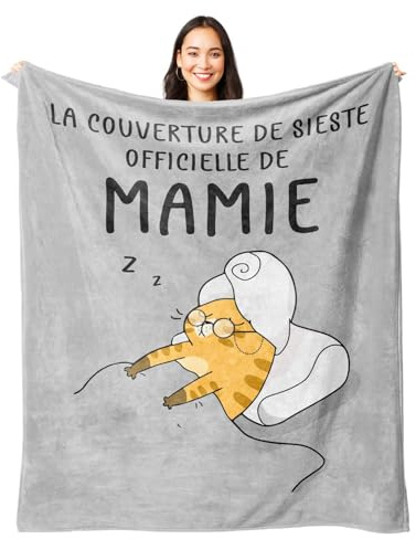 Juratar Cadeau Mamie, Cadeau Anniversaire Mamie, Couverture Polaire | Cadeaux sentimentaux Fete des Grand Mere & Noël 132 × 157 cm (50 × 60 IN)
