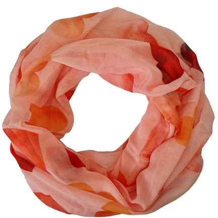 zarolo Damen Loop Schal, Schlauchschal dünn, dünnes Halstuch, Rundschal Tücher Herz Muster,weiche Viskose