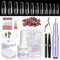 SAVILAND Gel Nail Extension Kit with Drill: ALL-IN-1 Beginner Gels Nail Extension Kit,15ML Nail Glue Gel, 500 Pcs Long Coffin Tips, Mini Nail Lamp, Acrylic Nails Kit, Salon DIY Manicure Gift for Women
