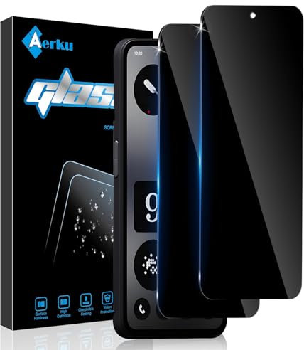 Aerku 2 Stück Sichtschutz Full Screen Schutzfolie für Nothing CMF Phone 1 5G für Panzerglas, Anti Fingerabdrücke Schwarzer Rand Anti-Spy Panzer Schutz Glas Folie, 9H Härte Privacy Schutzglas